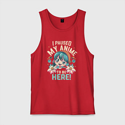 Мужская майка Девочка в стиле аниме с косичками