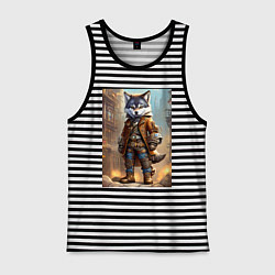 Мужская майка Прикольный волчонок - стимпанк