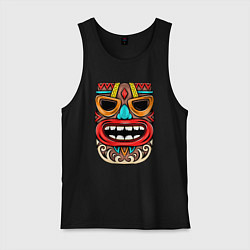 Майка мужская хлопок Tiki mask, цвет: черный