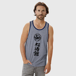 Майка мужская хлопок Шотокан карате, цвет: синяя тельняшка — фото 2