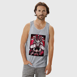 Майка мужская хлопок Магическая битва Мэгуми Фусигуро призыв, цвет: меланж — фото 2