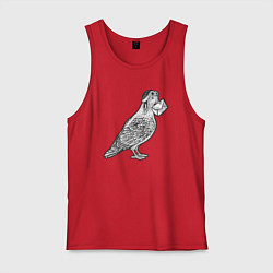 Майка мужская хлопок Голубь почтарь, цвет: красный