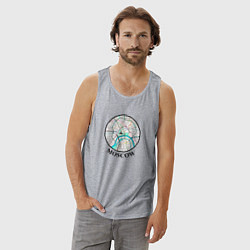 Майка мужская хлопок Moscow center, цвет: меланж — фото 2