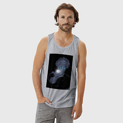 Майка мужская хлопок Магическая битва Сатору Годзё сильнейших маг, цвет: меланж — фото 2