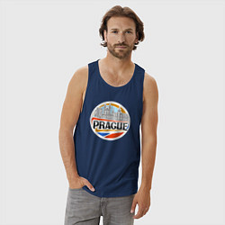 Майка мужская хлопок Prague Czechia, цвет: тёмно-синий — фото 2