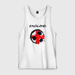 Майка мужская хлопок Football England, цвет: белый