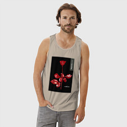 Майка мужская хлопок Depeche mode rose, цвет: миндальный — фото 2