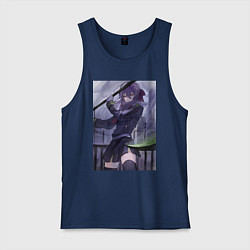 Майка мужская хлопок Последний Серафим Шиноа Хираги, цвет: тёмно-синий