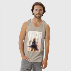 Майка мужская хлопок Хвост Феи Нацу Драгнил, цвет: миндальный — фото 2