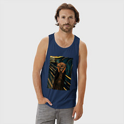 Майка мужская хлопок Бобер курва крик, цвет: тёмно-синий — фото 2