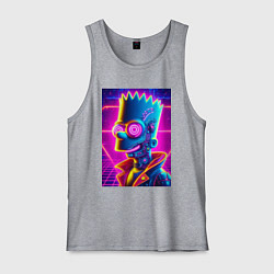 Майка мужская хлопок Биоробот Барт - неоновое свечение, цвет: меланж