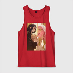 Майка мужская хлопок Клинок, рассекающий демонов Обанай Игуро, цвет: красный