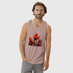 Майка мужская хлопок Рыба и ее ученики, цвет: пыльно-розовый — фото 2