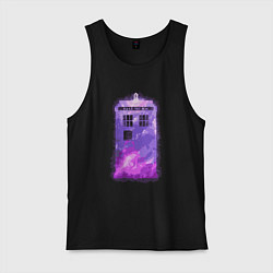 Майка мужская хлопок Violet tardis, цвет: черный