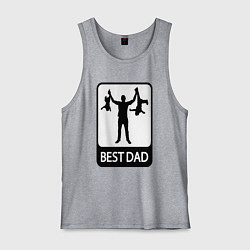 Майка мужская хлопок Best dad, цвет: меланж