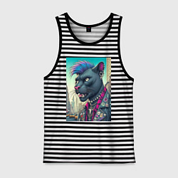 Мужская майка Чувак пантера панк житель Нью-Йорка - нейросеть