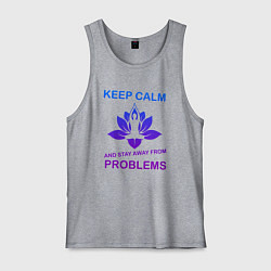 Майка мужская хлопок Сохраняй спокойствие, цвет: меланж