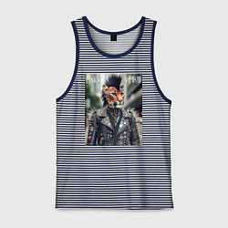 Мужская майка Леопард панк музыкант - нейросеть