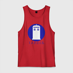 Майка мужская хлопок Blue tardis, цвет: красный