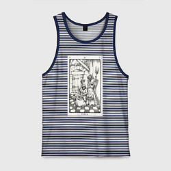 Майка мужская хлопок Девятые врата In vain Антихрист AT, цвет: синяя тельняшка