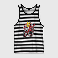 Мужская майка Пикачу мчится на мотоцикле