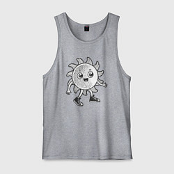 Майка мужская хлопок Солнечный человечек, цвет: меланж