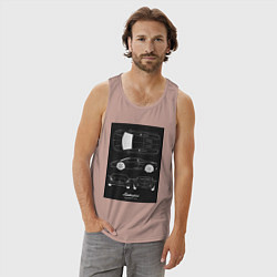 Майка мужская хлопок Lamborghini гоночный, цвет: пыльно-розовый — фото 2