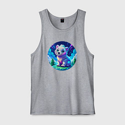 Мужская майка Белый медвежонок в Арктике