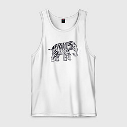 Майка мужская хлопок Тигриный слон, цвет: белый