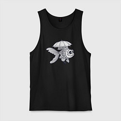 Мужская майка Рыбка под зонтом