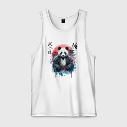 Майка мужская хлопок Panda - bushido samurai code, цвет: белый