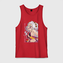 Майка мужская хлопок Клинок рассекающий демонов Даки 6 высшая луна, цвет: красный