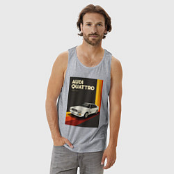 Майка мужская хлопок Audi Quattro автомобиль, цвет: меланж — фото 2