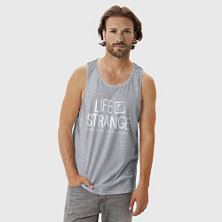 Майка мужская хлопок Life is strange double exposure logo, цвет: меланж — фото 2