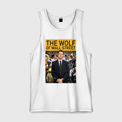 Майка мужская хлопок The wolf of wall street - Leo, цвет: белый