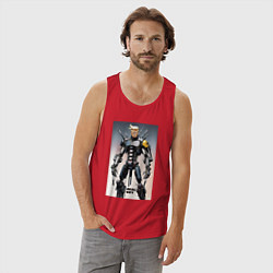 Майка мужская хлопок Cyber Trump is real guy - ai art, цвет: красный — фото 2