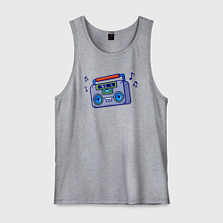 Майка мужская хлопок Музыкальный бумбокс, цвет: меланж