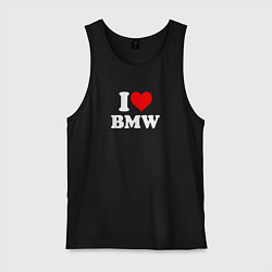 Майка мужская хлопок I love my BMW, цвет: черный