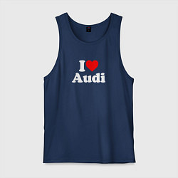 Майка мужская хлопок I love Audi, цвет: тёмно-синий