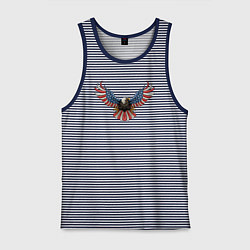 Майка мужская хлопок Орёл Америки, цвет: синяя тельняшка