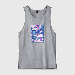 Майка мужская хлопок Тандзиро Незуко и Зеницу Клинок рассекающий демоно, цвет: меланж