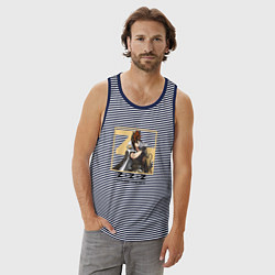 Майка мужская хлопок Антон - Zenless Zone Zero, цвет: синяя тельняшка — фото 2