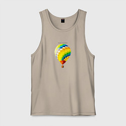 Майка мужская хлопок Young Forever - воздушный шар, цвет: миндальный