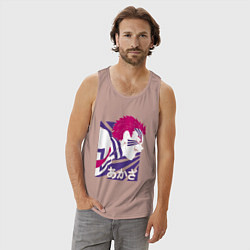 Майка мужская хлопок Клинок рассекающий демонов Акадза, цвет: пыльно-розовый — фото 2