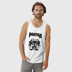 Майка мужская хлопок Pantera - rock dog, цвет: белый — фото 2
