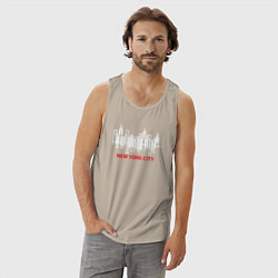 Майка мужская хлопок Нью-Йорк мегаполис, цвет: миндальный — фото 2