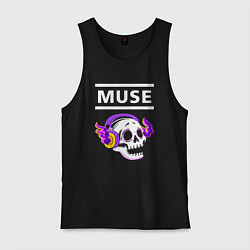 Мужская майка Muse - неоновый череп