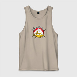 Мужская майка Герб Осетии на порванной ткани