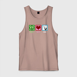 Мужская майка Мир любовь джаз