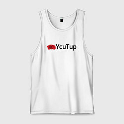 Майка мужская хлопок Youtup youtube, цвет: белый